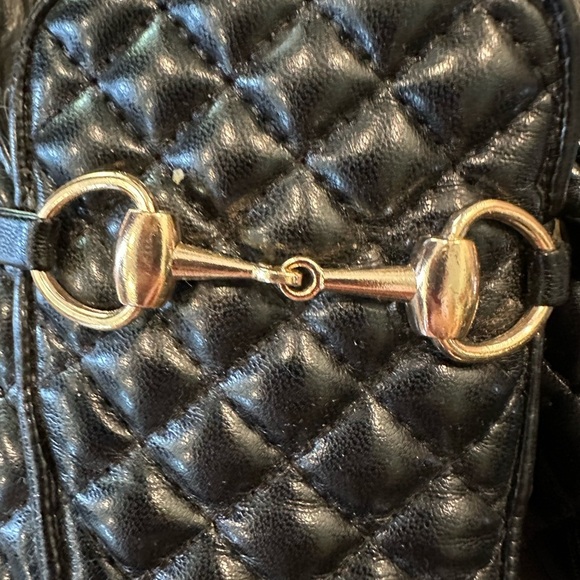 Steve Madden Black Quilted Mules with Gold Accents - Picture 2 of 2